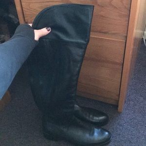 Steve Madden black over the knee leather boots